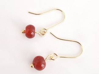 Oorbellen Goldplated oorhangers met edelsteen