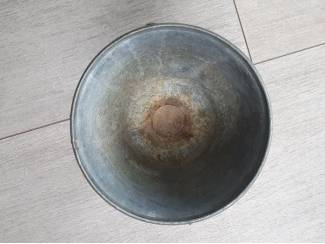 Tin Antieke karaf, drinkbeker en bord, tin