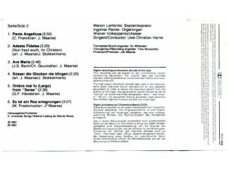 Kerst Marjon Lambriks Stille nacht (Silent Night) 12 nrs cassette