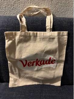 Stoffen katoenen tas Verkade Sultana 2 zijden logo bedrukt