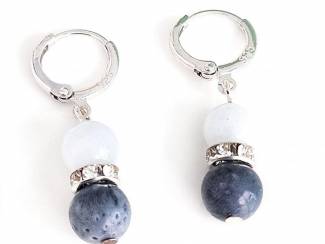 Oorbellen Sterling zilveren oorringen met natuursteen