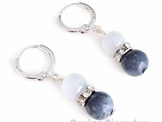 Oorbellen Sterling zilveren oorringen met natuursteen