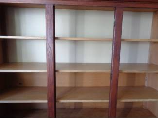 Kasten grote EIKEN KAST SERVIESKAST BOEKENKAST LEGKAST 3 planken