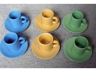 Espresso set 6 trendy espresso kop & schotel 3 Colours