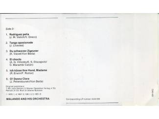 Cassettebandjes Malando en zijn Tango orkest Ol&eacute; Guapa 12 nrs cassette ZGAN