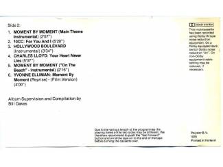 Cassettebandjes Moment By Moment Original Movie Soundtrack 12 nrs cassette