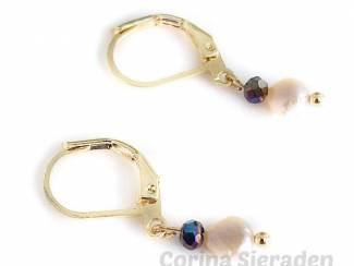 Oorbellen Goldplated oorringen met zoetwaterparels