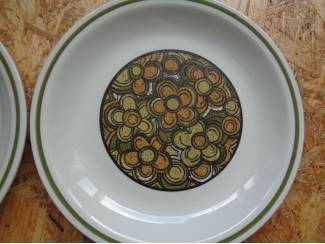 Servies los set 4 vintage borden Grindley Kontiki floraal motief