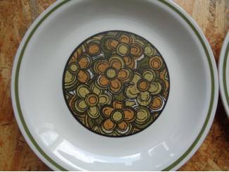 Servies los set 4 vintage borden Grindley Kontiki floraal motief