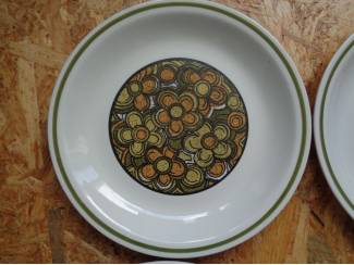 Servies los set 4 vintage borden Grindley Kontiki floraal motief