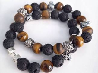 Armbanden Heren armbandenset van natuursteen