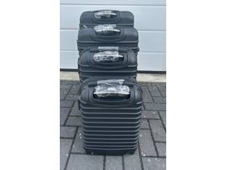 Vakantie Kofferset 4-delig hardcase zwart NIEUW