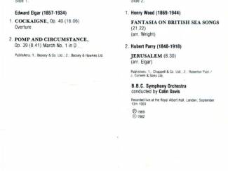 Cassettebandjes Colin Davis The Last Night Of The Proms 4 nrs cassette ZGAN