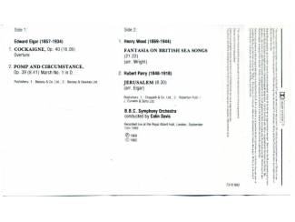 Cassettebandjes Colin Davis The Last Night Of The Proms 4 nrs cassette ZGAN