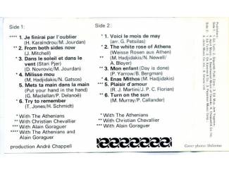 Cassettebandjes Nana Mouskouri Greatest Hits 12 nrs cassette 1973 ZGAN