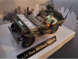 Jeep Willys 4x4 W Open Top + Gun man Schaal 1:43