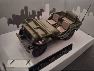 Militair Necaf 1/4 Ton NL 1955 + Aanhanger Schaal 1:43