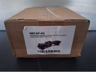 Militair Necaf 1/4 Ton NL 1955 + Aanhanger Schaal 1:43