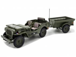 Necaf 1/4 Ton NL 1955 + Aanhanger Schaal 1:43
