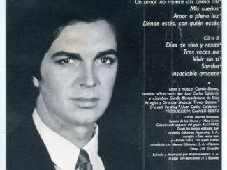 Cassettebandjes Camilo Sesto &ndash; Amaneciendo 10 nrs cassette 1980 ZGAN