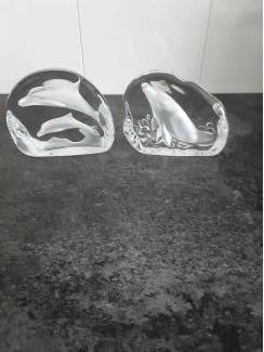 Huis en inrichting 2 dolfijnen van kristal