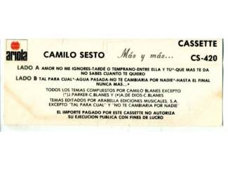 Cassettebandjes Camilo Sesto 4 verschillende cassettes &euro;2,50 p/s 4 voor &euro;8