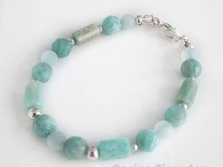 Armbanden Armband van amazoniet en sterling zilver