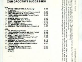 Cassettebandjes Mario Lanza zijn grootste successen 40 nrs 2 cassettes 1979 ZGAN