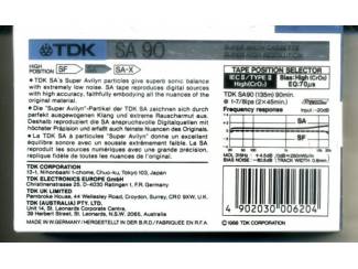 Cassettebandjes TDK SA 90N Type II cassette NIEUW GESEALD