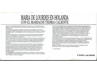 CD Maria De Lourdes En Holanda 13 nrs cd 1992 als NIEUW