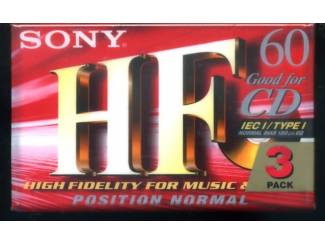 Cassettebandjes 3 pack SONY HF 60 Good for CD NIEUW GESEALD