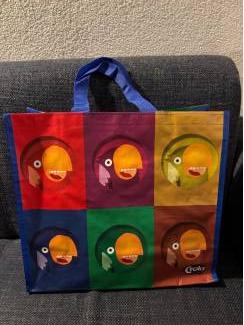 Croky boodschappentas papegaaien print