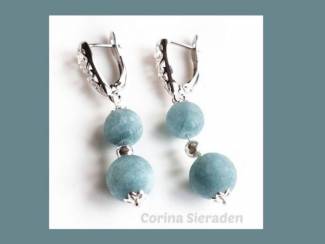 Sterling zilveren oorstekers met natuursteen