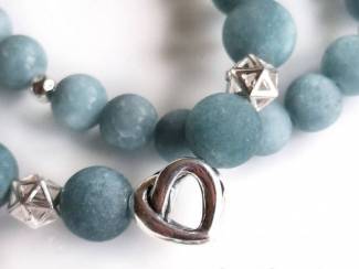 Armbanden Armband van natuursteen en sterling zilver