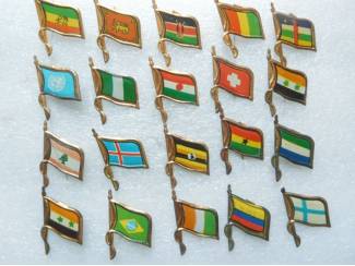 20 blikken speldjes vlaggen