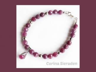 Armband van robijn en sterling zilver