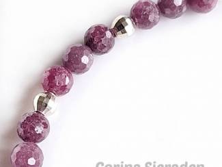 Armbanden Armband van robijn en sterling zilver