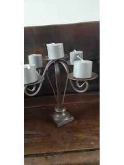 Huis en inrichting Set oude smeedijzeren kandelaars incl kaarsen