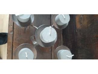 Huis en inrichting Set oude smeedijzeren kandelaars incl kaarsen