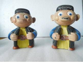 2 x vintage reclame Continental radial mannetjes