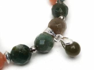 Armbanden Armband van natuursteen en sterling zilver