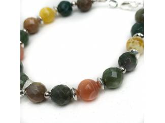 Armbanden Armband van natuursteen en sterling zilver