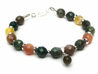 Armbanden Armband van natuursteen en sterling zilver