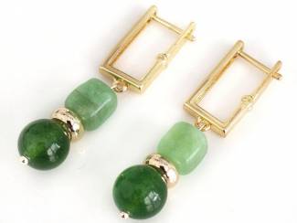 Oorbellen Vergulde oorstekers met natuursteen