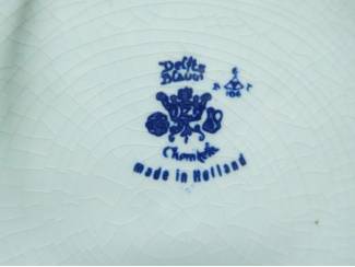 Curiosa delfts blauw bord Caf&eacute; restaurant Urbana Zwolle rond ca .30 cm