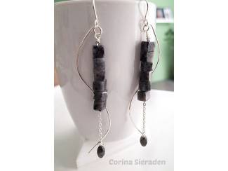 Oorbellen Sterling zilveren oorhangers met natuursteen