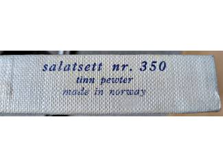 Keuken | Bestek Vintage Konge Tinn Noors saladeset nr. 350 in orginele doos