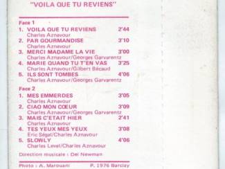 Cassettebandjes Charles Aznavour &ndash; Voil&agrave; Que Tu Reviens 10 nrs cassette 1976