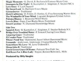 Cassettebandjes Billy Vaughn Magic Moments 20 nrs cassette 1979 ZGAN