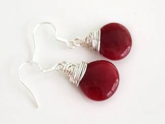 Oorbellen Zilveren oorhangers met natuursteen